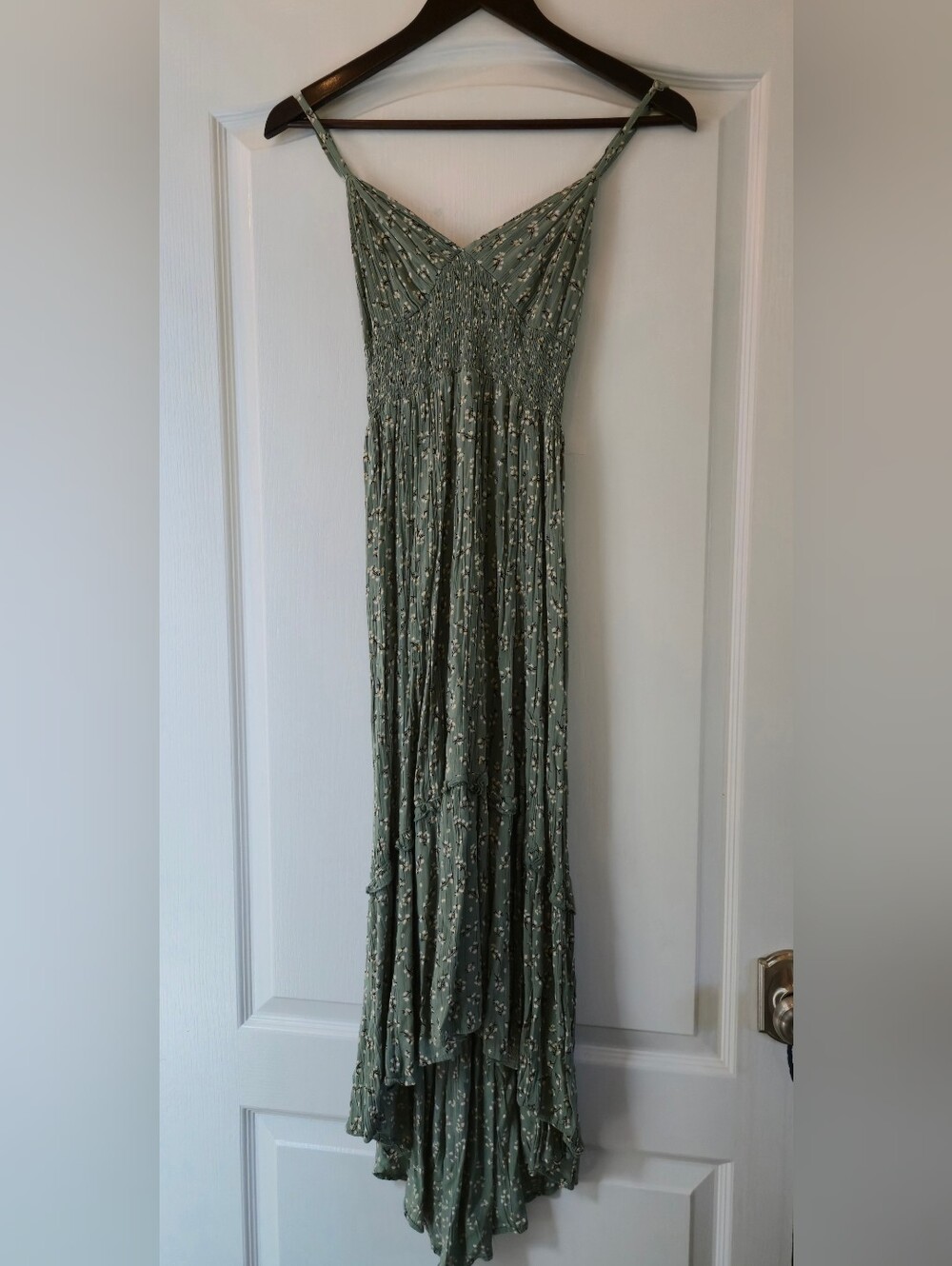 Sage Green Floral Maxi Dress